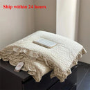 Axyaa Knitted Cotton Floral Print Lace Summer Quilt • Air Conditioner Cool Quilt