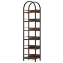 Axyaa 6-Tier Tall Arched Bookcase, Freestanding Narrow Corner Bookshelf Display Shelves