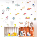 Axyaa Cartoon Universe Planet Wall Stickers: Removable PVC Decals for Kids Bedroom & Nursery