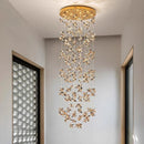 Axyaa Crystal Chandelier: Modern Luxury Stair & Living Room Lighting