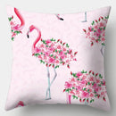 Axyaa Flamingo Sofa Pillow Cover 45cmX45cm Square Cushion Case Boho Style