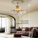 Axyaa French Crystal Chandelier & Modern Cream Style Dining Room Bedroom Fixtures
