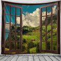 Axyaa 3D Window View Tapestry - Boho Style Wall Decor for Home, Bedroom, Dorm