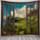 Axyaa 3D Window View Tapestry - Boho Style Wall Decor for Home, Bedroom, Dorm
