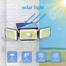Axyaa Solar Street Lamp with 3 Adjustable Heads for Outdoor Garage Garden Lighting