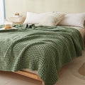 Axyaa Soft Cotton Throw Blanket, Hollow Comfort Towel Quilt, Breathable Summer Bed Cover