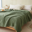Axyaa Soft Cotton Throw Blanket, Hollow Comfort Towel Quilt, Breathable Summer Bed Cover