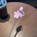 Axyaa Cute Bear Silicone Straw with Cat Claw Stopper & Dust Cap