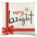 Axyaa Christmas Party Santa Dwarf Print Pillow Cover