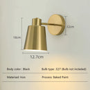 Axyaa Adjustable Wall Sconce LED Lamp for Bedroom Study, Vintage Black Brass Fixtures
