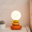 Axyaa Stone Table Lamp: Nordic Stacked Style for Bedroom & Living Room