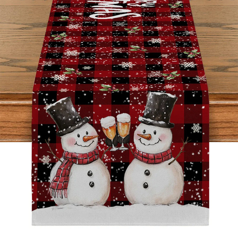 Axyaa Snowman Snowflake Table Runner Home Decor & Party Essential