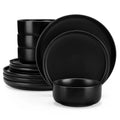 Axyaa 12/24 Piece Ceramic Dinnerware Set for 4 with Plates and Bowls
