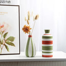 Axyaa Colorful Stripes Ceramic Vase for Modern Floral Arrangement