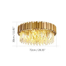 Axyaa Crystal Chandelier: Black Aluminum Luxury Pendant Light for Living Room and Hotel