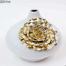 Axyaa Gold-plated Ceramic Vase with Artificial Flowers: Desk Decoration Floral Arrangement