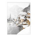 Snow House Nordic Canvas Wall Art by Axyaa for Living Room Decor