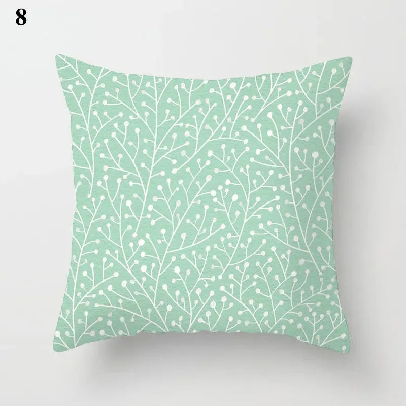Axyaa Mint Green Blue Geometric Cushion Cover Modern Home Decor