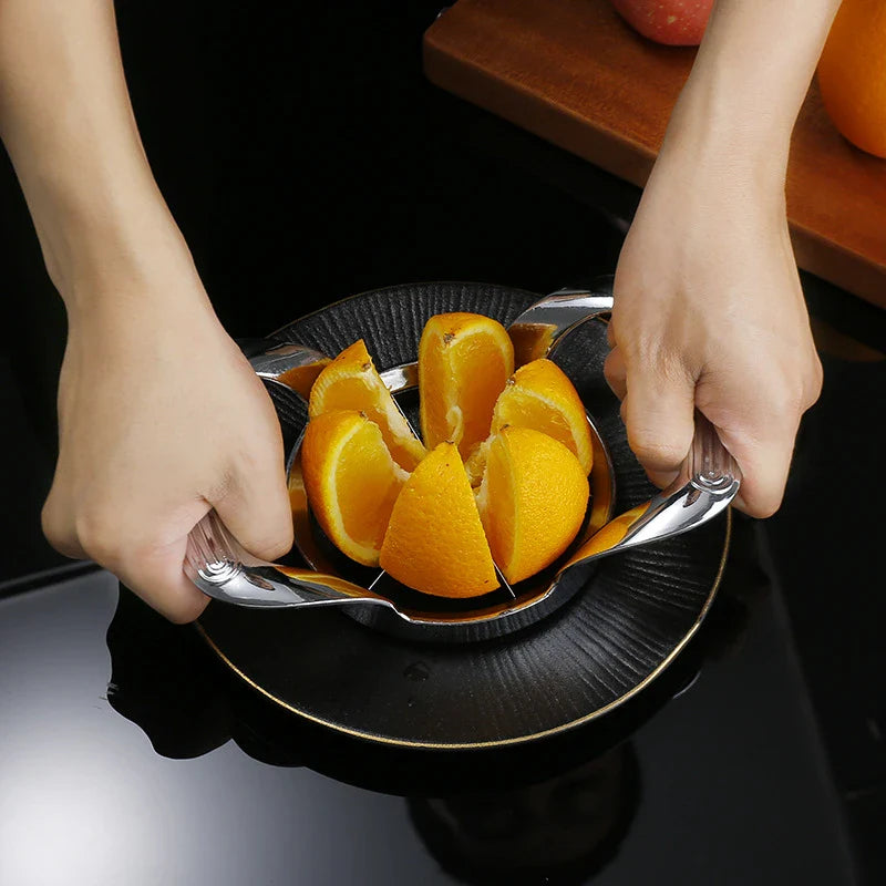 Axyaa Stainless Steel Fruit Cutter & Divider - Ultra-Sharp Apple, Orange, Pear Slicer