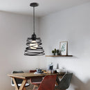 Axyaa Spiral Swirl Pendant Light: Industrial Vintage Metal Wire Cage Hanging Lamp