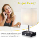 Axyaa Touch Switch Table Lamp with Dual Phone Stands and USB Charging Ports