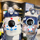 Axyaa Kawaii Astronaut 3D Sticker Water Bottle, BPA-Free Large 1300ml Gym Drink Bottle