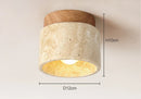 Axyaa Stone Travertine LED Chandelier: Elegant Marble Lighting for Home Décor