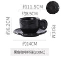 Axyaa Ceramic Embossed Coffee Cup and Saucer Set - Black White Latte Mug for Exquisite Tea