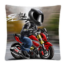 Axyaa Stunt Motorcycle Cartoon Soft Plush Cushion Cover Pillow Case