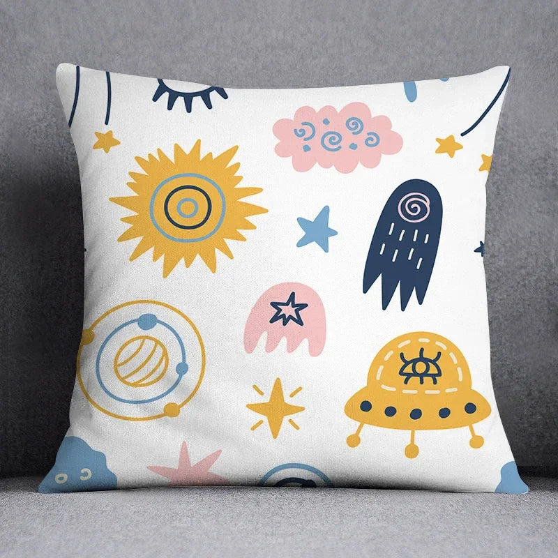 Nordic Abstract Printed Cushion Cover 45x45 cm for Home Decor by Axyaa