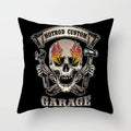 Axyaa Black Grey Skull Face Pillowcase for Halloween Living Room Decor