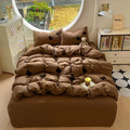 Axyaa Butterfly Knot Yarn Embroidery Duvet Cover Set, Soft Comfortable Bedding Collection