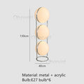 Axyaa Chrome Metal Ball LED Floor Lamp with White Acrylic Lampshade