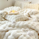 Axyaa Tuscan Faux Fur Fluffy Bedding Set Queen for Winter Skin-Friendly Warmth.