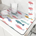 Axyaa Diatom Mud Kitchen Drain Pads - Sea Fish Absorbent Tableware Mat