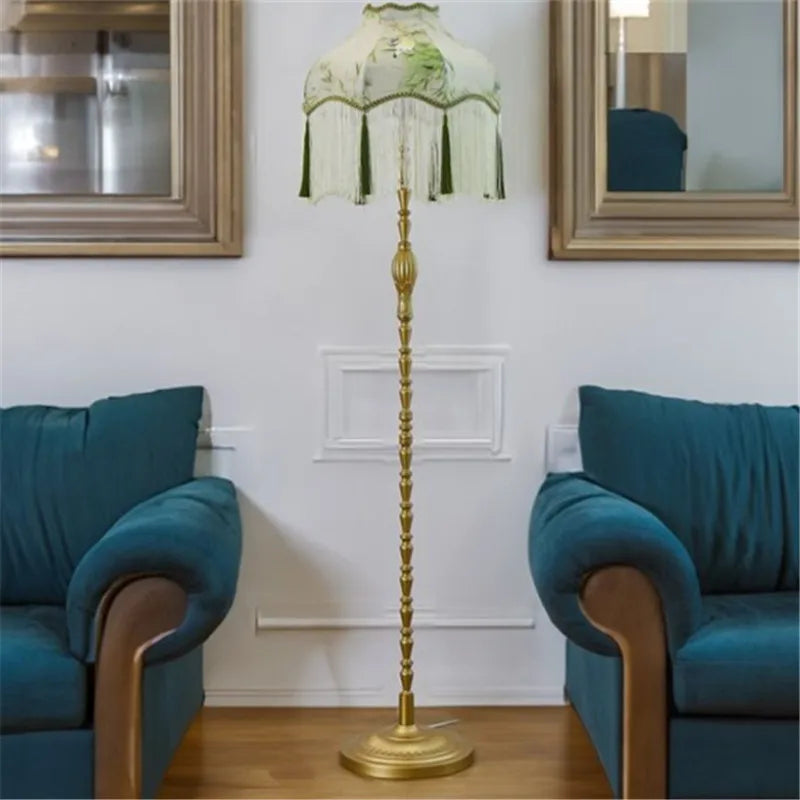 Axyaa European Retro Tassel Floor Lamp for Living Room & Bedroom