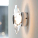 Axyaa Crystal LED Wall Sconce Round Mirror Light for Bedroom Living Room
