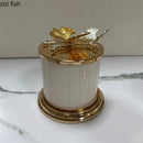 Axya Metal Cover Acrylic Storage Jar Candy Jars Food Organizer Desktop Container