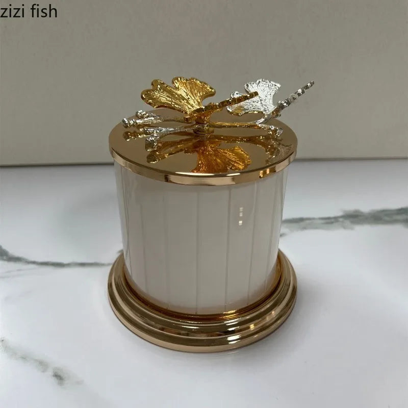 Axya Metal Cover Acrylic Storage Jar Candy Jars Food Organizer Desktop Container