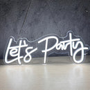 Axyaa Let's Party Neon Sign Cool White Background Party Lights/Event Atmosphere Decoration