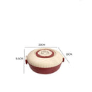 Axyaa Double-layer Bento Box with Sauce Compartment - Microwave Safe Plastic Lunch Box