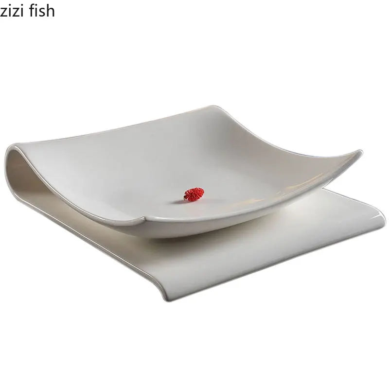 Axya Modern Ceramic Dinner Plates Set for Steak, Sushi, and Desserts