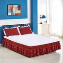 Axyaa Elastic Solid Bed Skirt Three Layers Wrap Around Easy On/Off Dust Ruffled