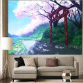 Axyaa Cherry Blossom Tree Forest Tapestry Wall Hanging for Bedroom Decor