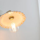 Axyaa Ceramic Brass LED Swing Arm Wall Sconce for Interior Lighting