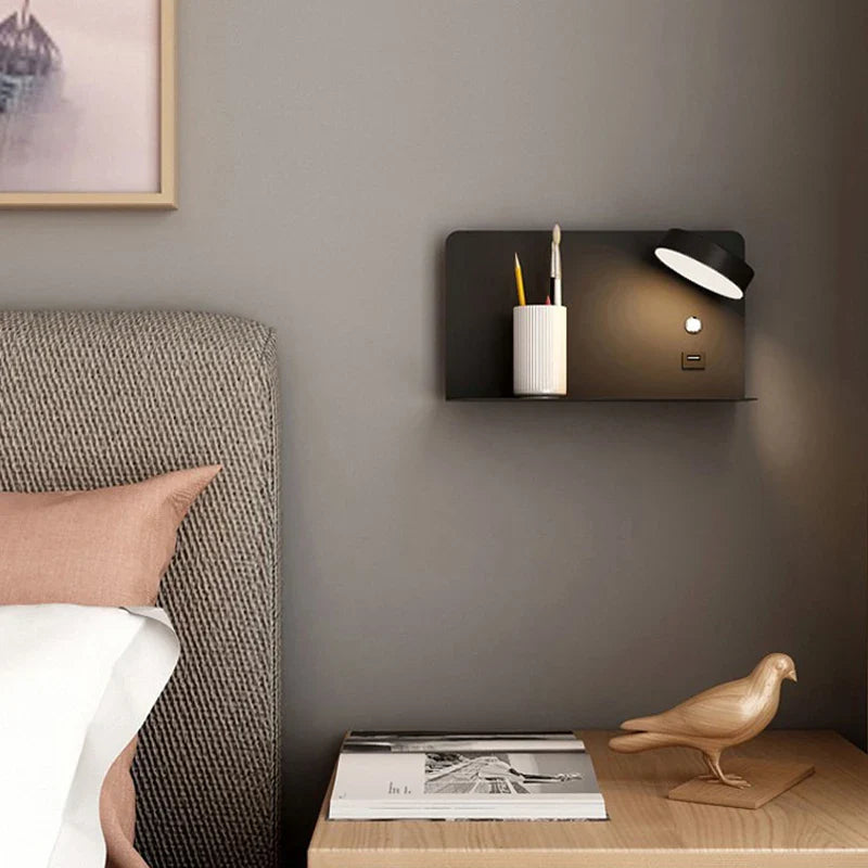 Axyaa Rotatable Button Switch Wall Lamp with USB Charging, Modern Minimalist Design