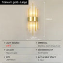 Axyaa Nordic Crystal LED Wall Lamp - Stainless Steel Decor for Home, Study, Bedroom