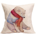 Axyaa Winter Forest Animals Linen Pillowcase 45*45cm