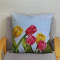 Axyaa Bedroom Tulip Flower Floral Cushion Cover Pillowcase for Sofa