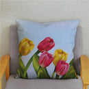 Axyaa Bedroom Tulip Flower Floral Cushion Cover Pillowcase for Sofa